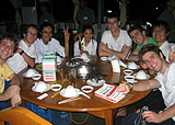 Gitameit students and Spizzwinks at dinner in Rangoon
